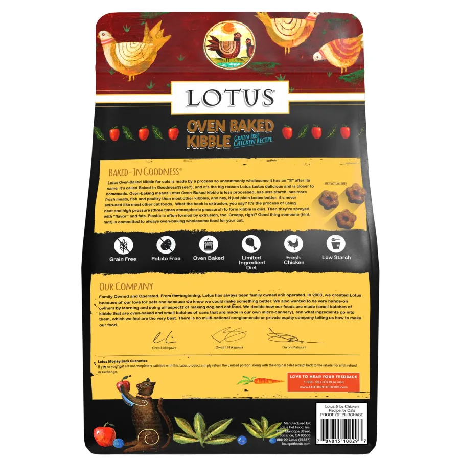 New Lotus Oven-Baked Chicken Grain-Free Dry Cat Food, 5-lb