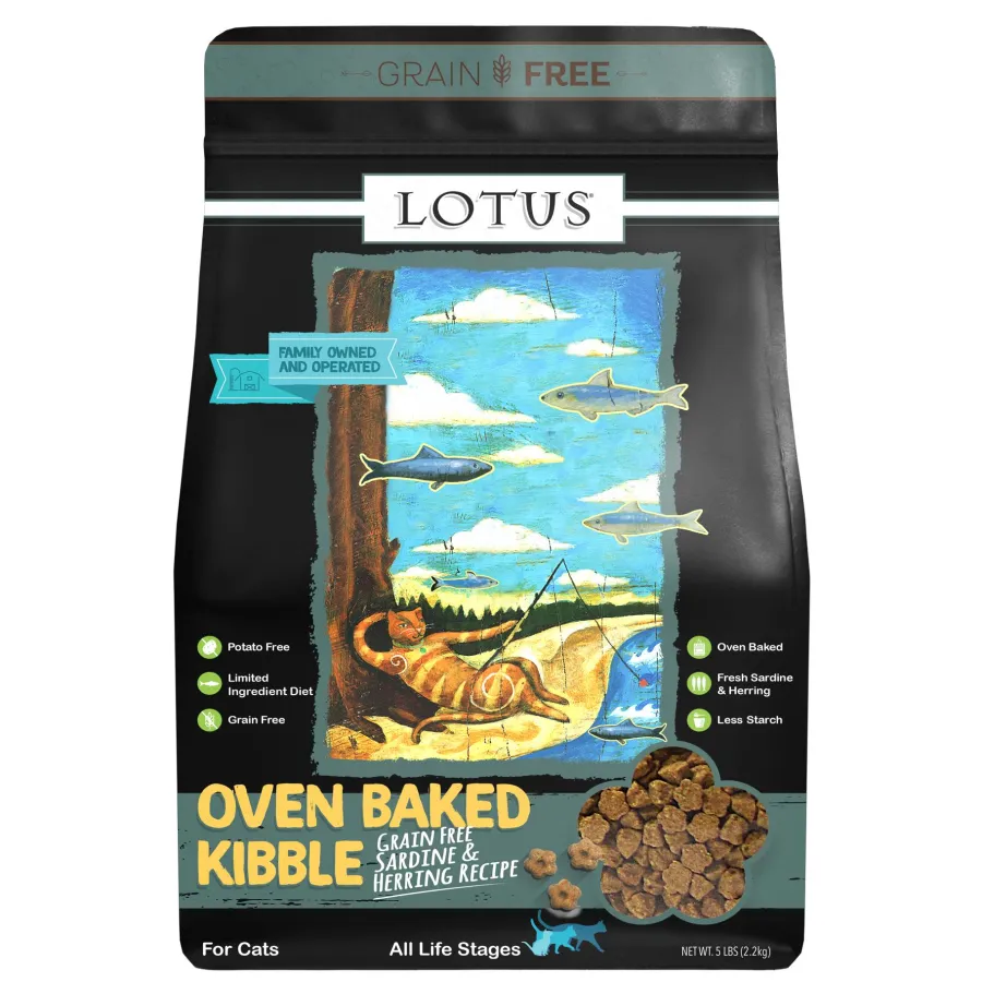 Cheap Lotus Oven-Baked Sardine & Herring Grain-Free Dry Cat Food, 5-lb