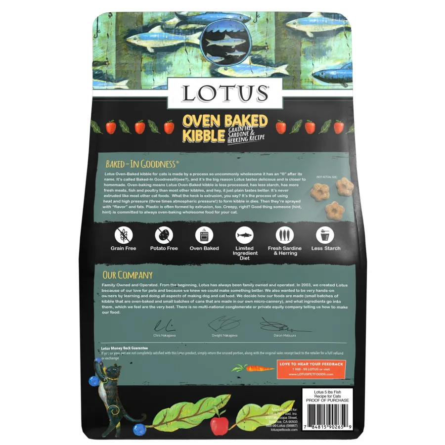 Cheap Lotus Oven-Baked Sardine & Herring Grain-Free Dry Cat Food, 5-lb