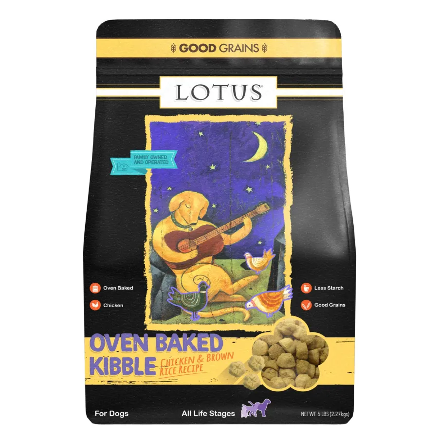 Best Sale Lotus Regular Bites Oven-Baked Chicken & Brown Rice Dry Dog Food, 4-lb
