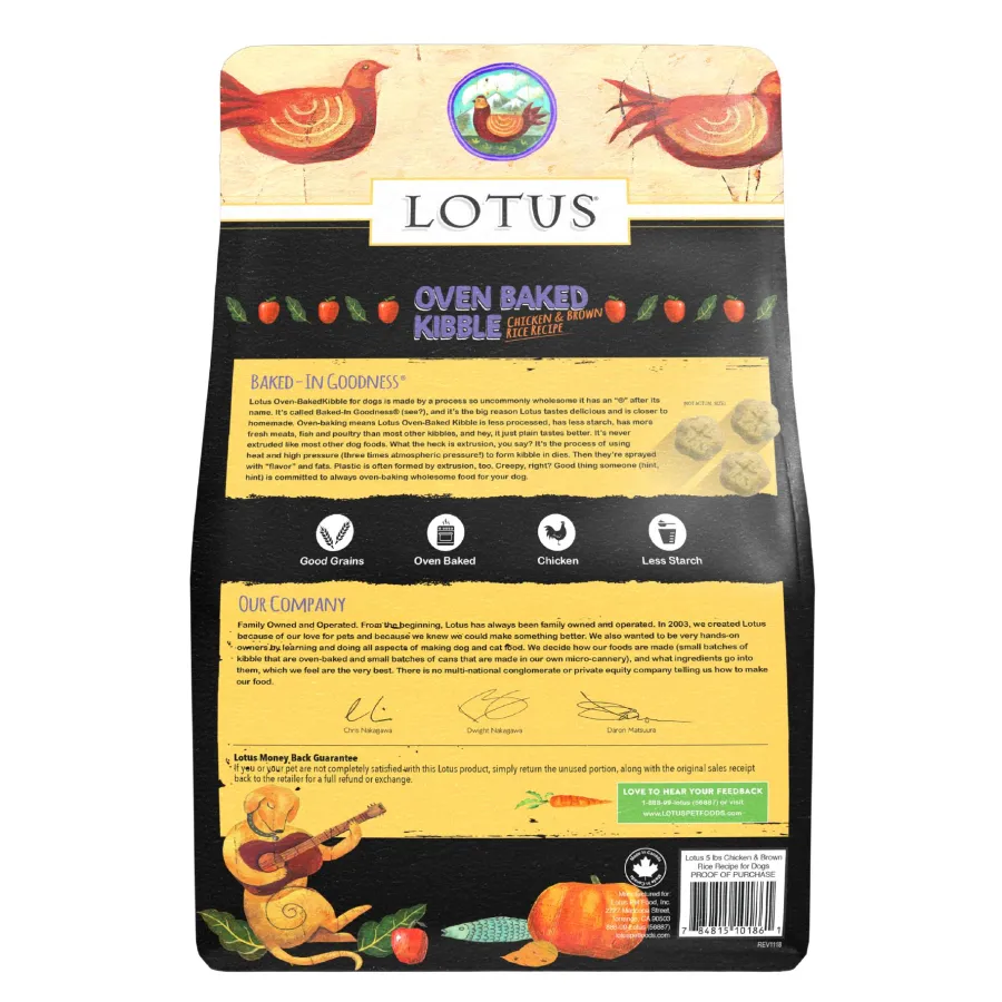Best Sale Lotus Regular Bites Oven-Baked Chicken & Brown Rice Dry Dog Food, 4-lb