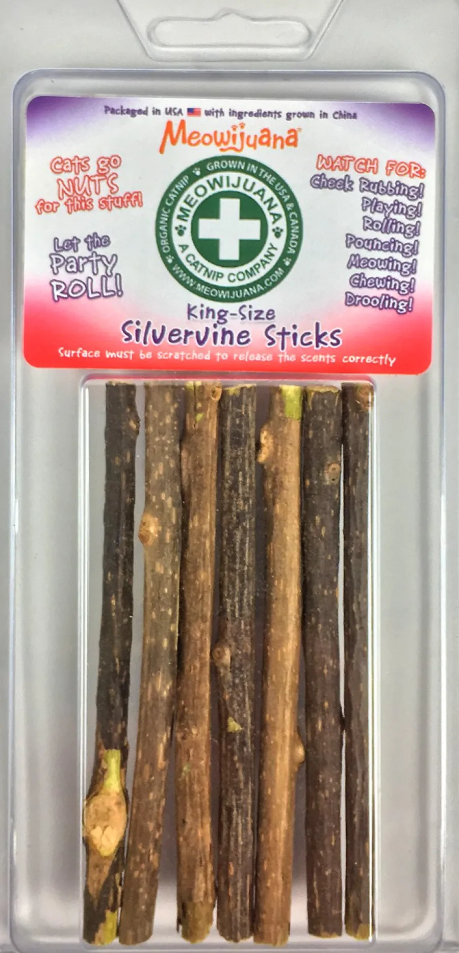 Cheap Meowijuana King Sized Silvervine Cat Sticks, 6-count