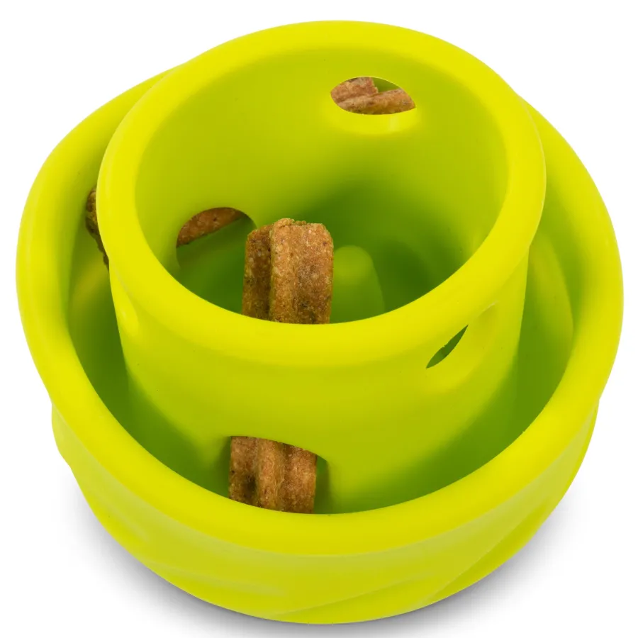 Discount Messy Mutts Totally Pooched Puzzle'n Play Mushroom Dog Toy, Green, 4-in x 3.5-in