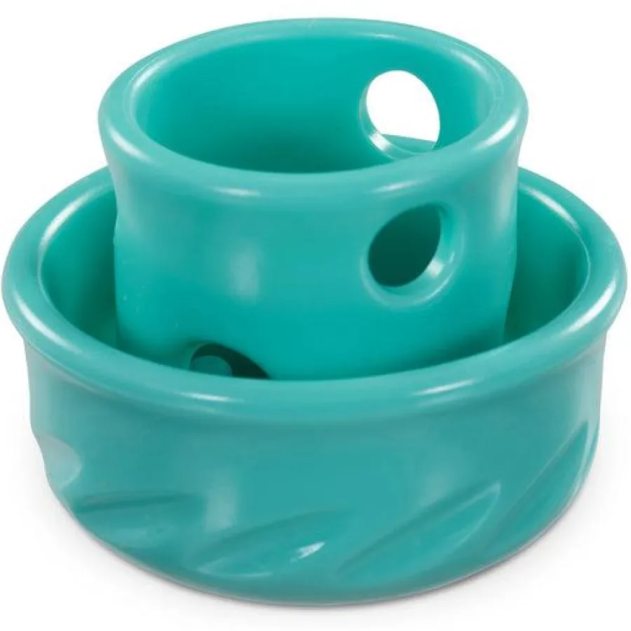 Best Messy Mutts Totally Pooched Puzzle'n Play Mushroom Dog Toy, Teal, Small, 3.2-in x 2.5-in
