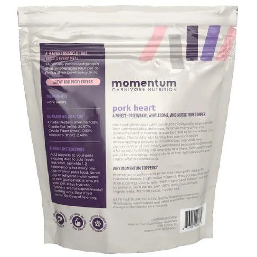New Momentum Carnivore … Momentum Carnivore Nutrition Pork Heart Dog & Cat Food Topper, 3.75-oz