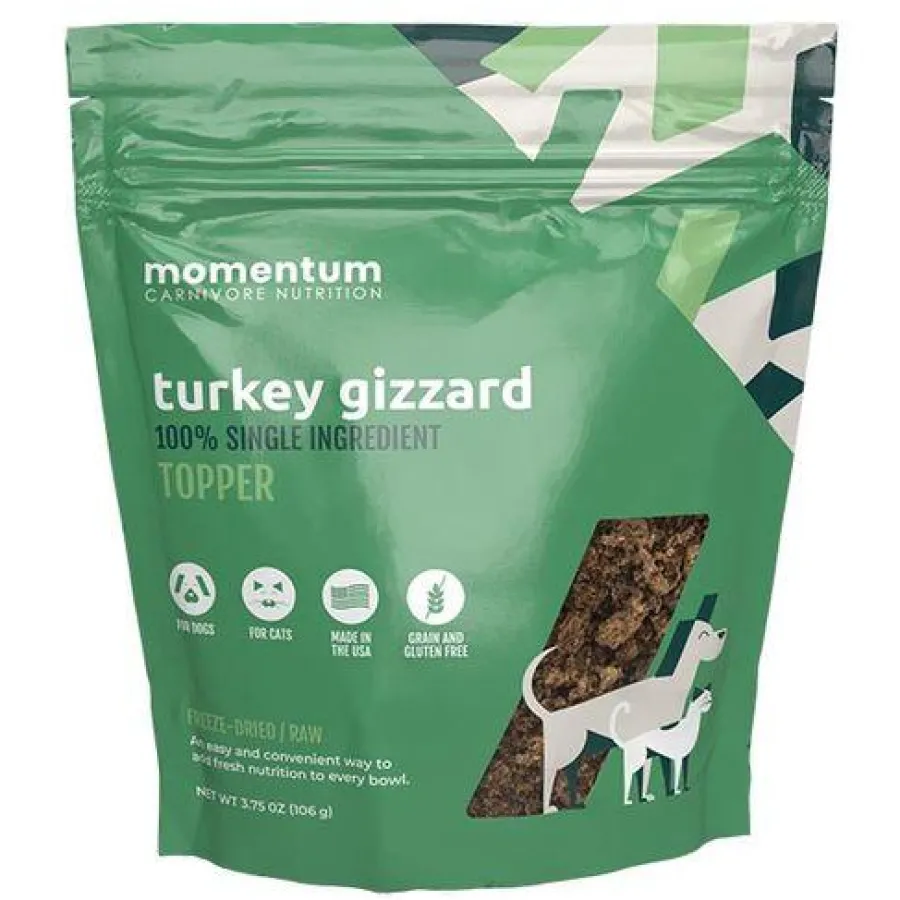 Flash Sale Momentum Carnivore … Momentum Carnivore Nutrition Turkey Gizzard Dog & Cat Food Topper, 3.75-oz
