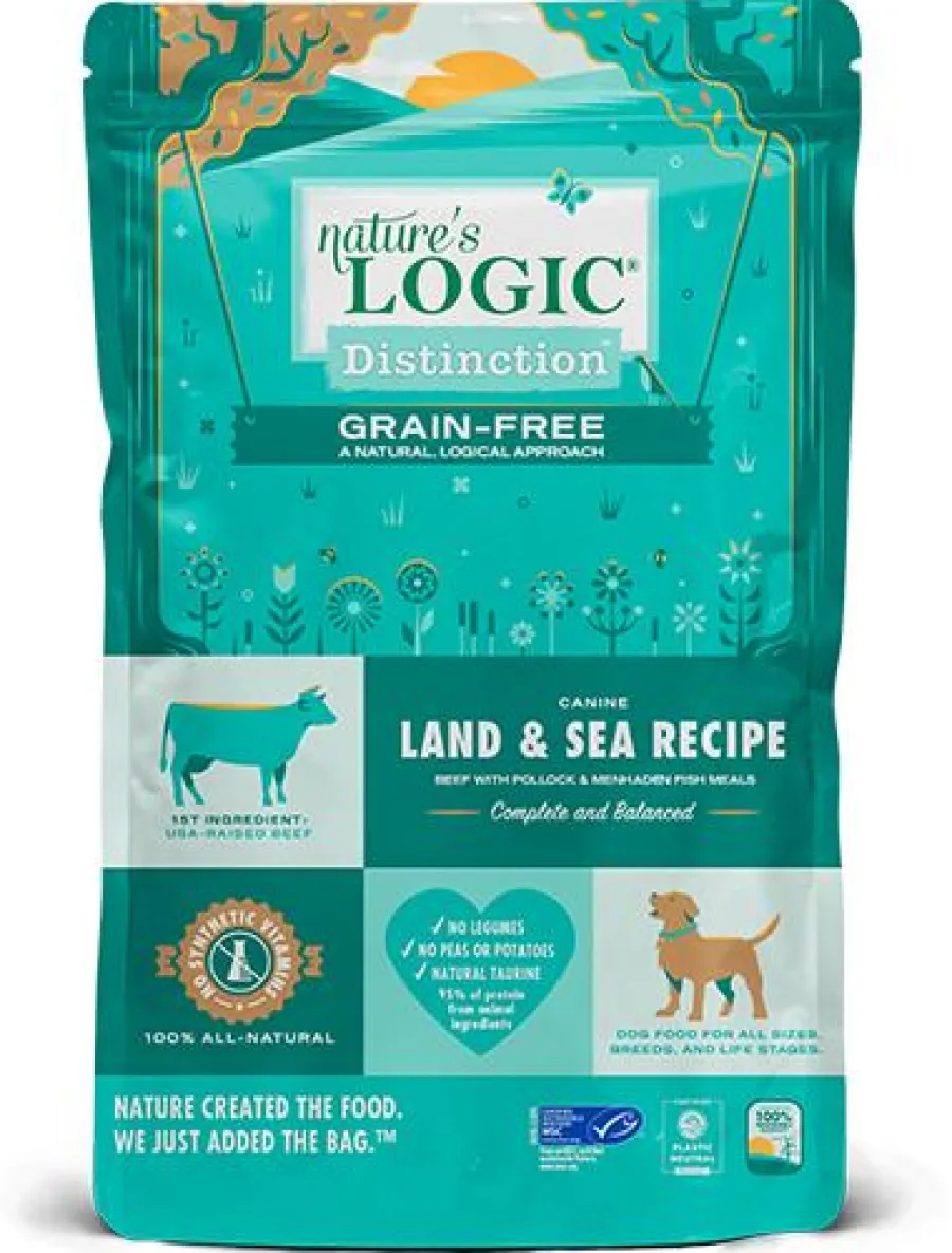 Online Nature's Logic Distinction Land & Sea Grain-Free Dry Dog Food, 4.4-lb