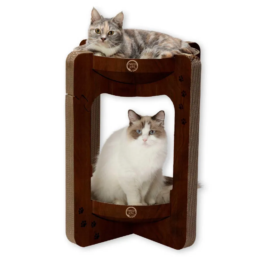 Best Necoichi Cozy Cat Scratcher Tower, Dark Cherry
