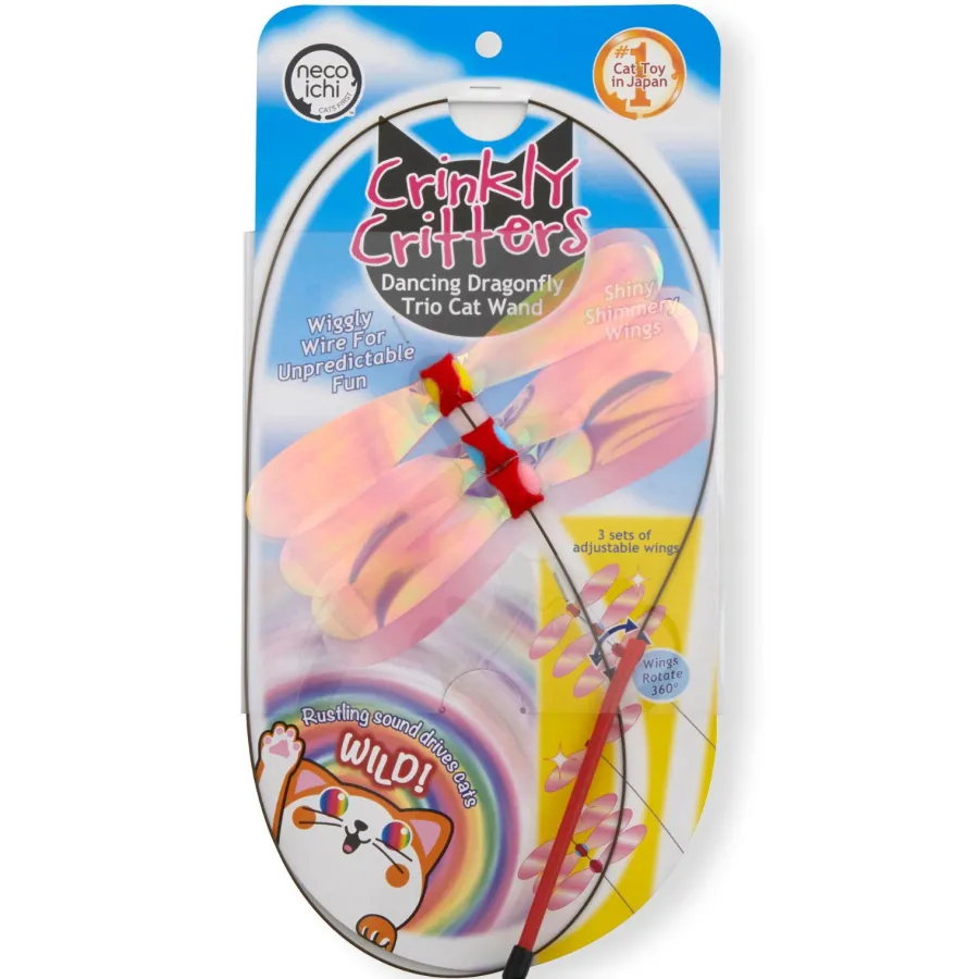Store Necoichi Crinkly Critters Dancing Dragonfly Trio Wand Cat Toy