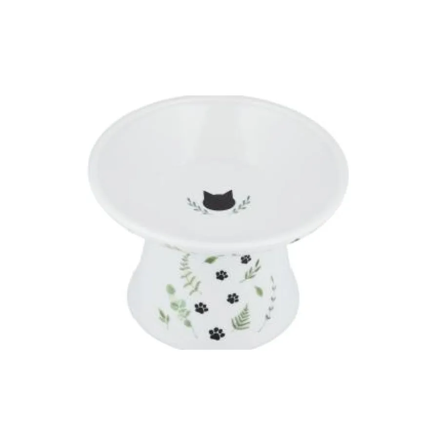 Shop Necoichi Tilted Stress Free Raised Cat Food Bowl, Go Green, 6.06 x 6.06 x 4.13-in