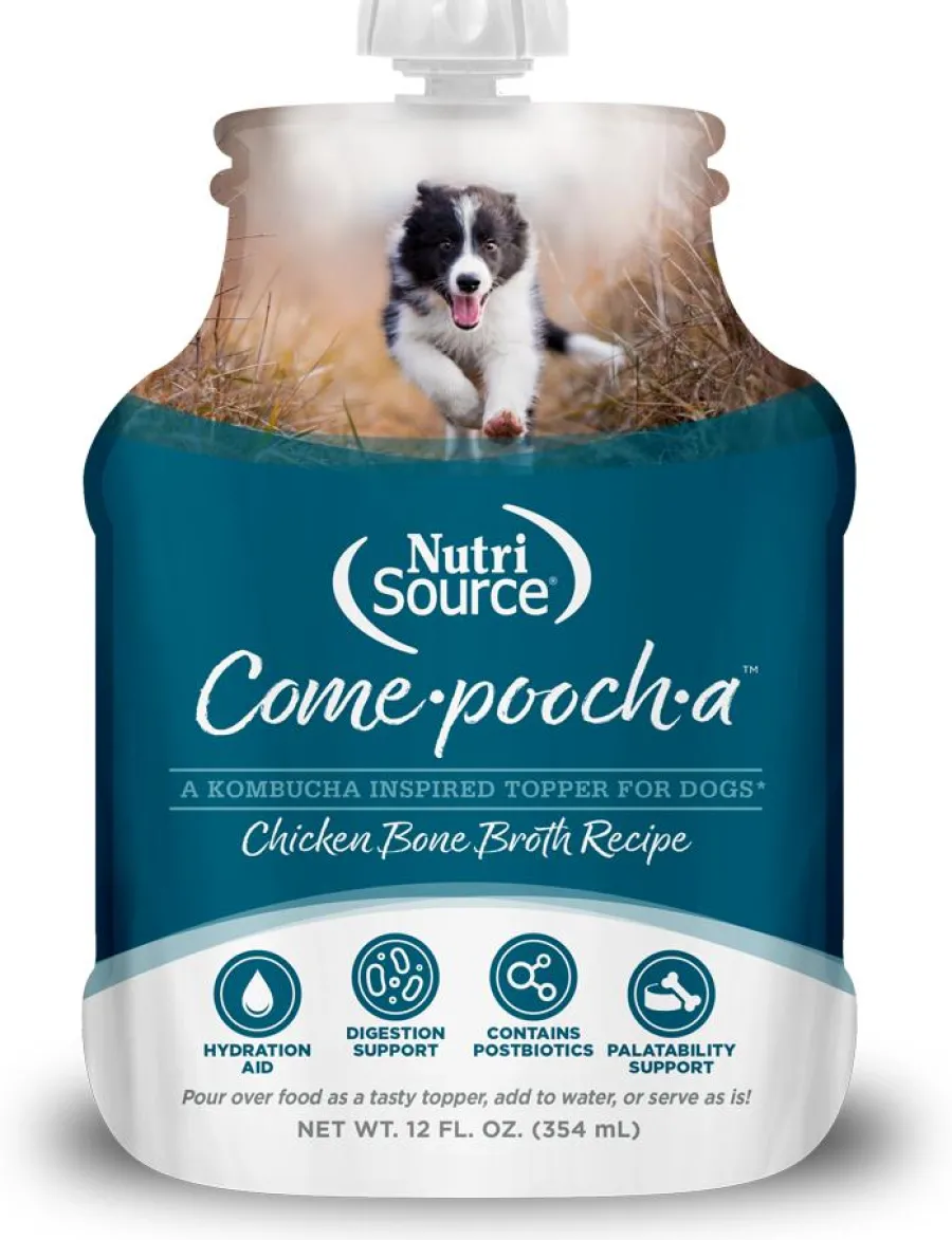 Fashion NutriSource Come-Pooch-A Chicken Bone Broth Dog Food Topper, 12-oz