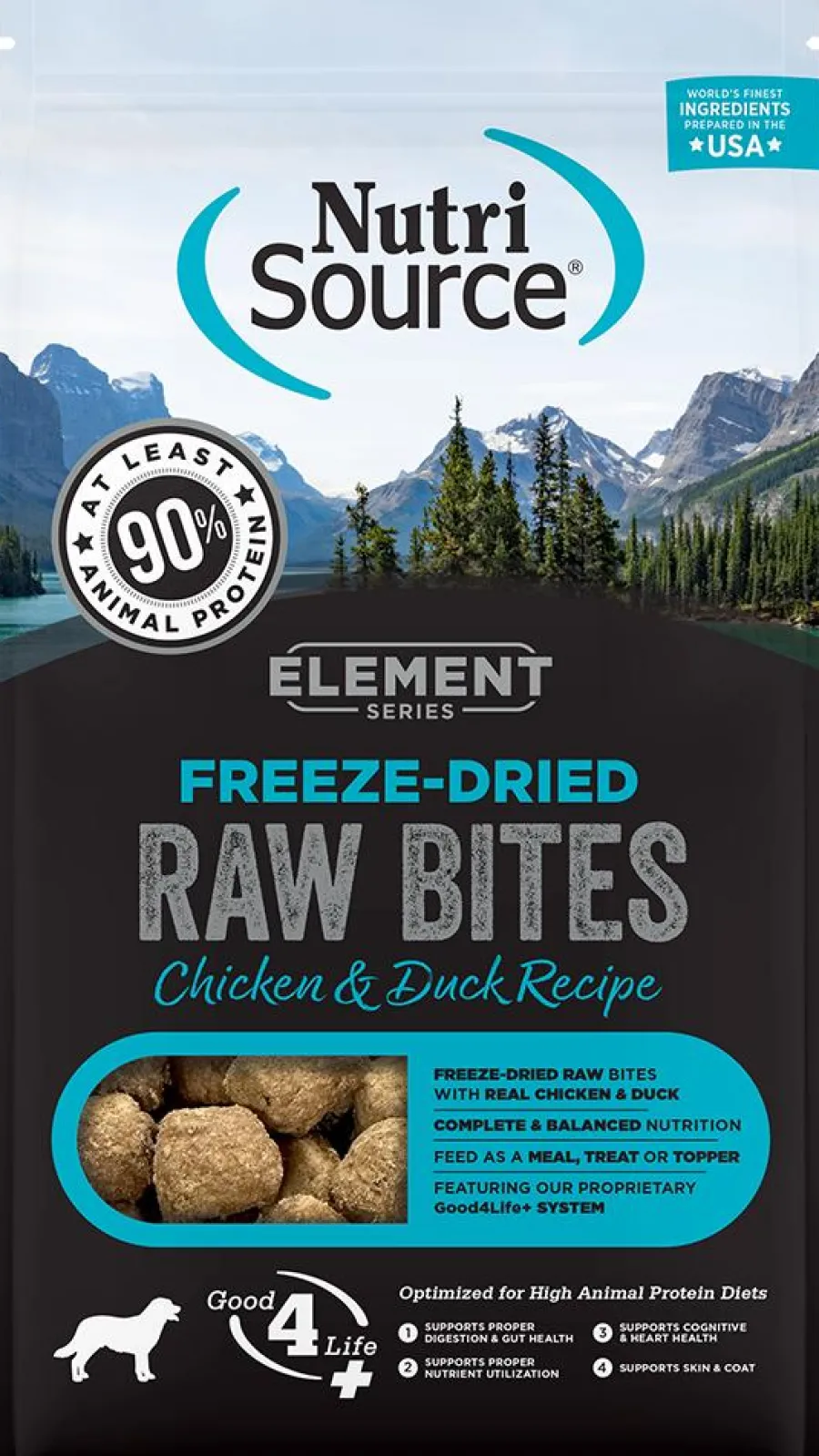 Shop NutriSource Element Series Chicken & Duck Raw Bites Freeze-Dried Dog Food, 2.5-oz