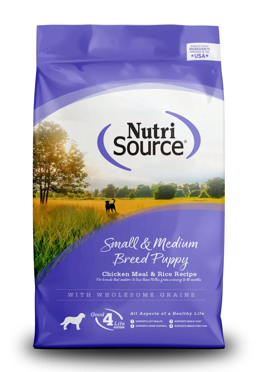 Online NutriSource Small & Medium Breed Puppy Chicken Meal & Rice with Wholesome Grains Dry Dog Food, 4-lb