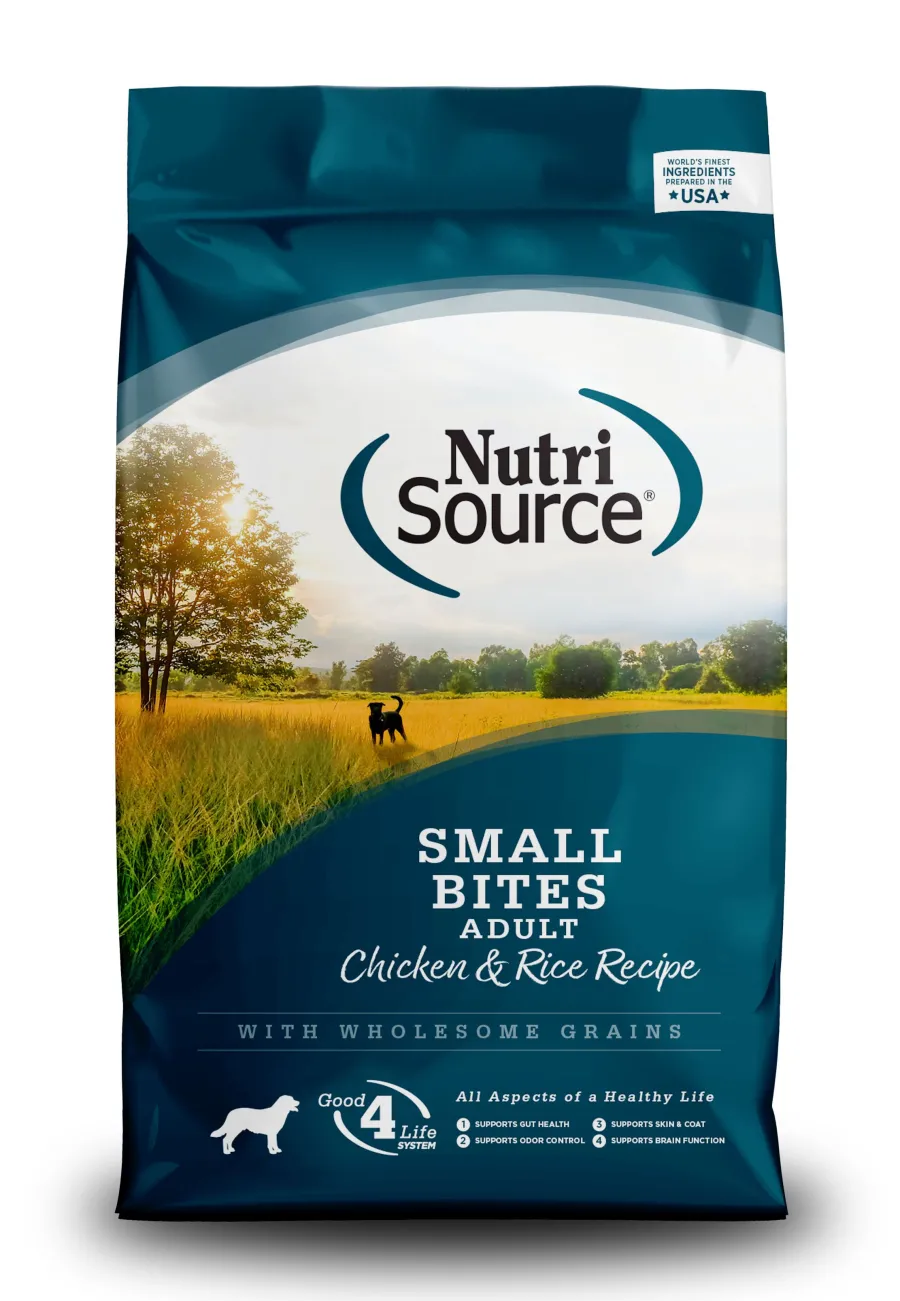 Store NutriSource Small Bites Adult Chicken & Rice with Wholesome Grains Dry Dog Food, 4-lb