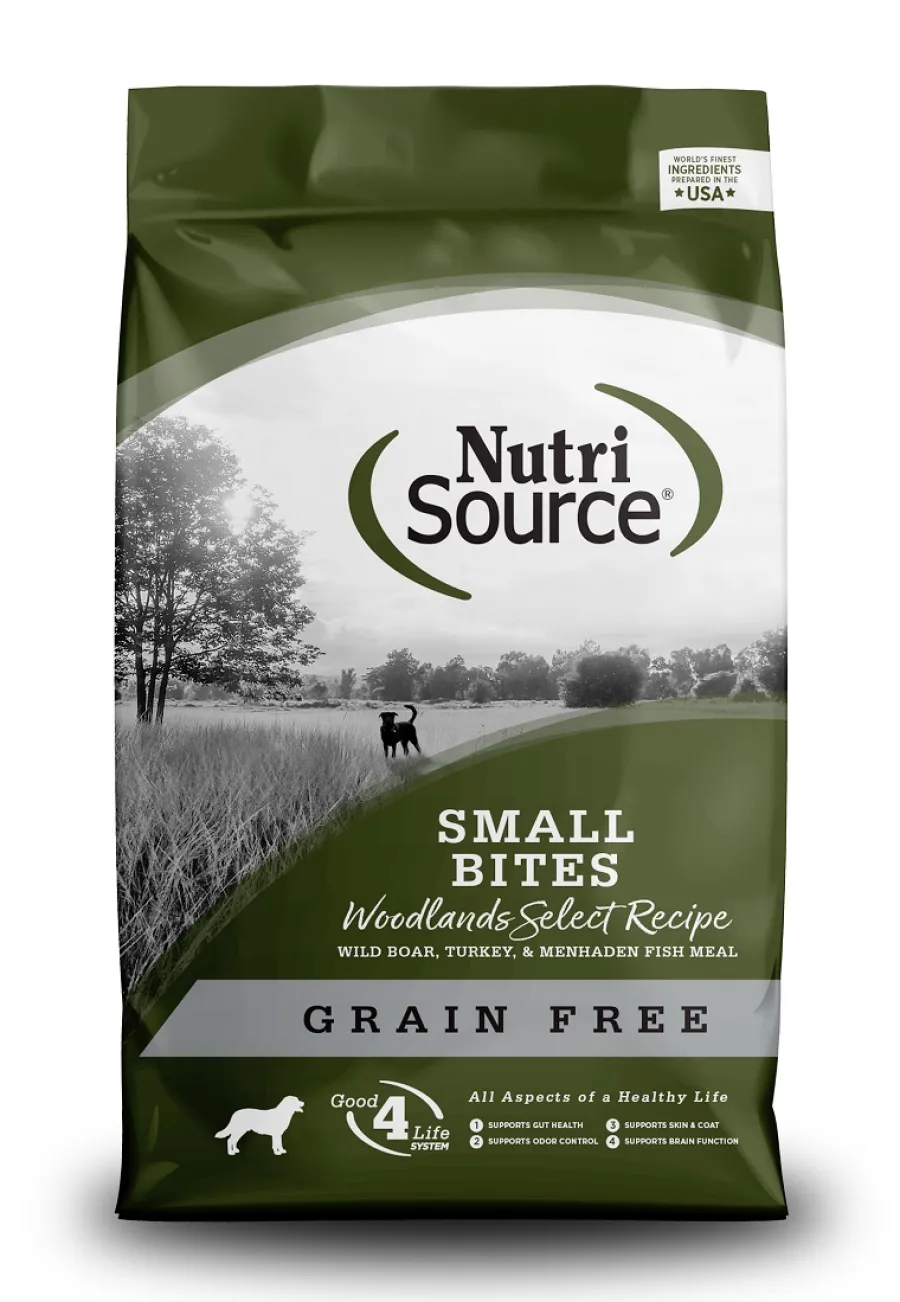 Store NutriSource Small Bites Woodlands Select Grain-Free Dry Dog Food, 4-lb