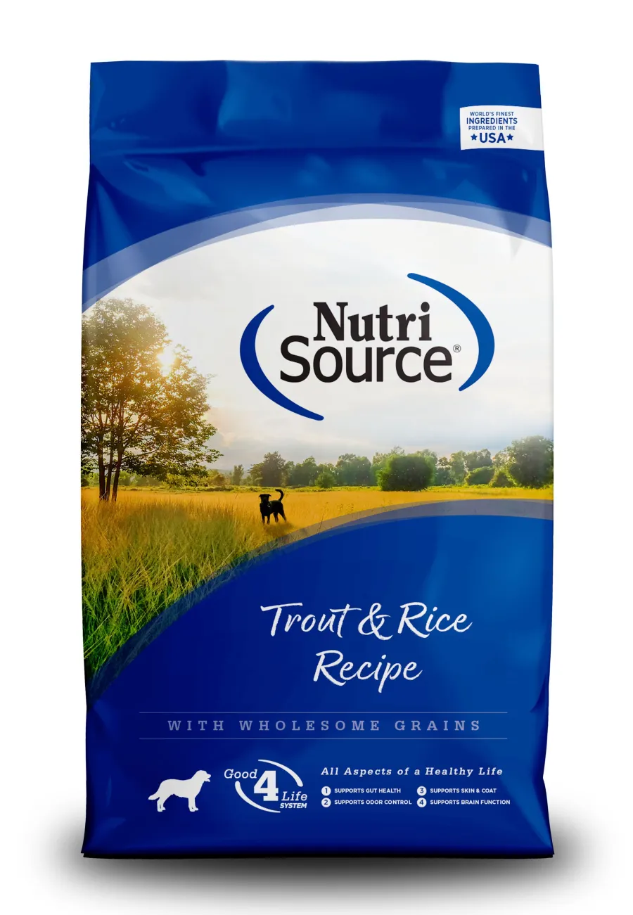 Store NutriSource Trout & Rice with Wholesome Grains Dry Dog Food, 5-lb (**)