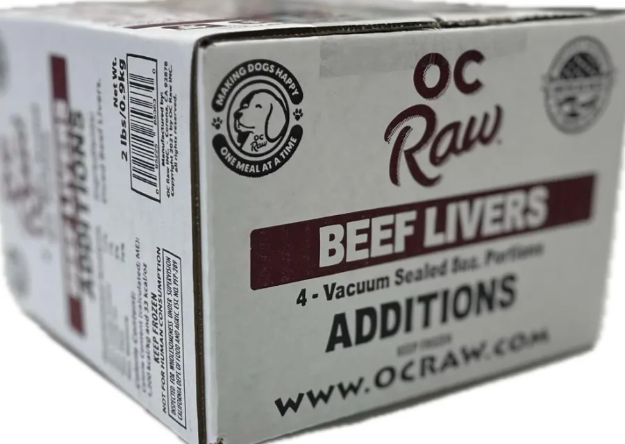 Fashion OC Raw Additions Diced Beef Liver Frozen Dog Food, 2-lb