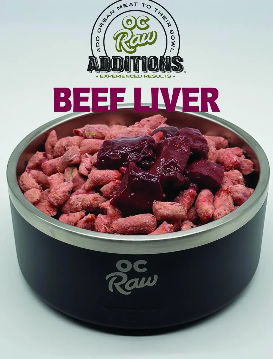 Fashion OC Raw Additions Diced Beef Liver Frozen Dog Food, 2-lb
