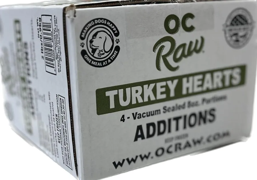 Fashion OC Raw Additions Diced Turkey Heart Frozen Dog Food, 2-lb