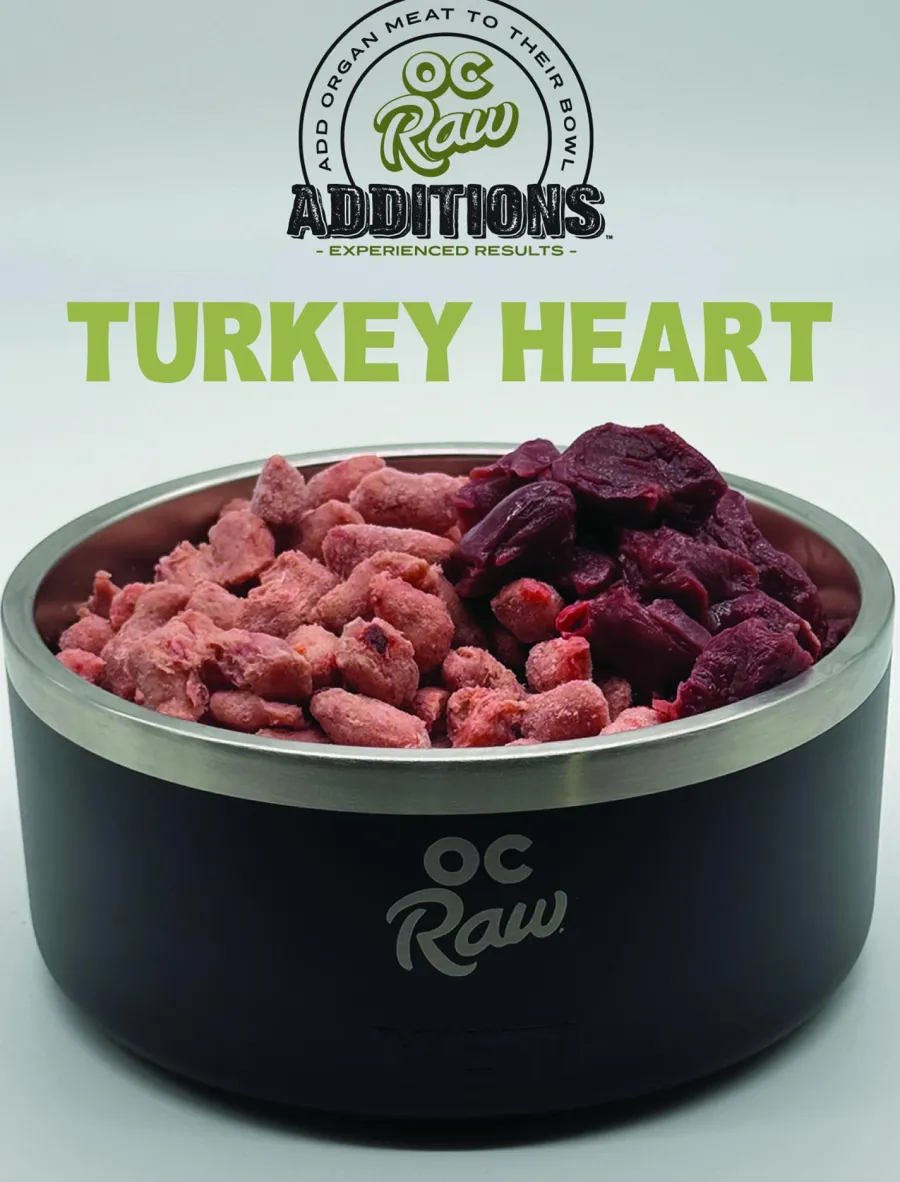 Fashion OC Raw Additions Diced Turkey Heart Frozen Dog Food, 2-lb