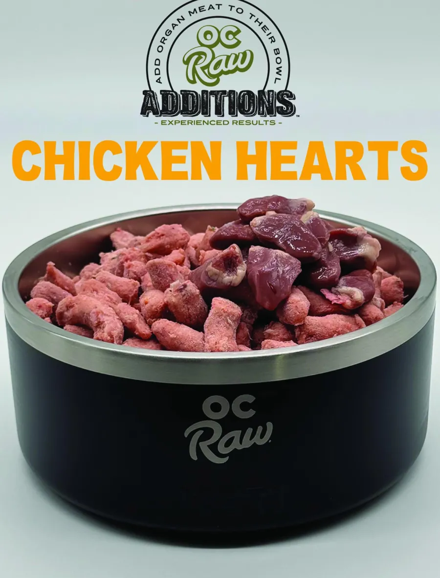 Best Sale OC Raw Additions Whole Chicken Heart Frozen Dog Food, 2-lb
