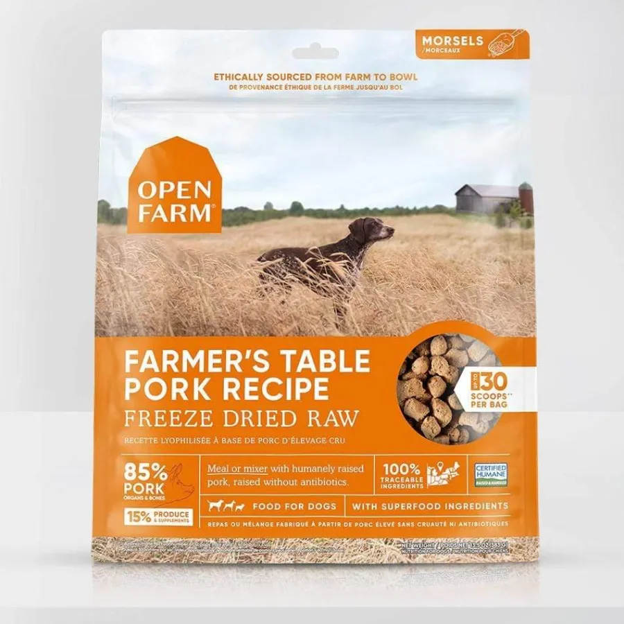 Best Sale Open Farm Farmer's Table Pork Recipe Freeze-Dried Raw Dog Food, 13.5-oz