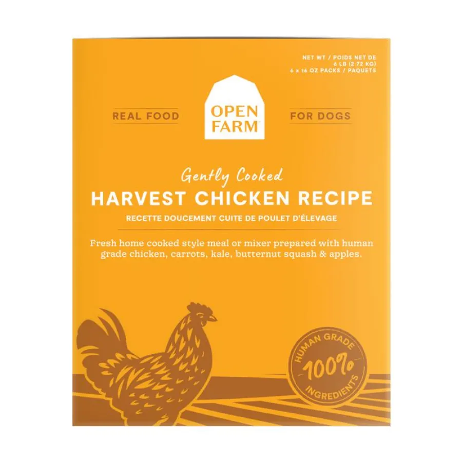 Clearance Open Farm Gently Cooked Harvest Chicken Recipe Frozen Dog Food, 6-lb