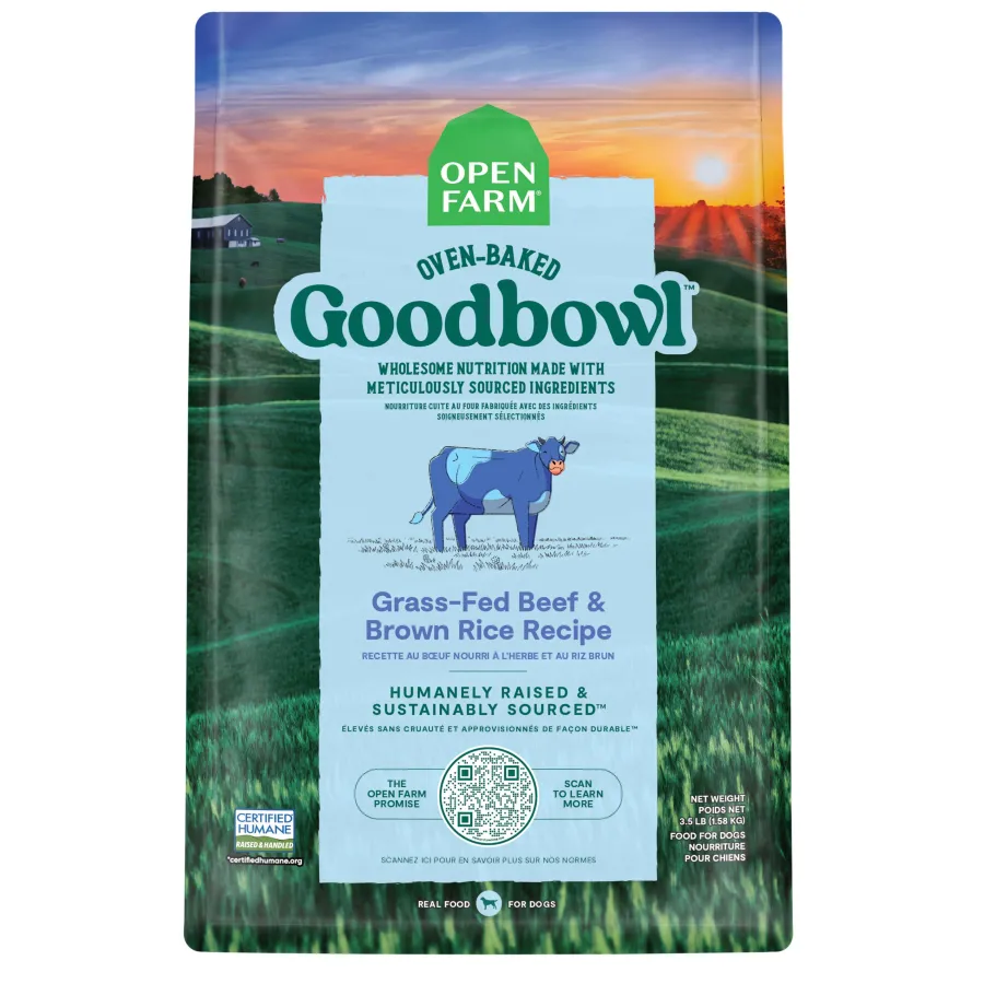 Online Open Farm Goodbowl Grass-Fed Beef & Brown Rice Dry Dog Food, 3.5-lb