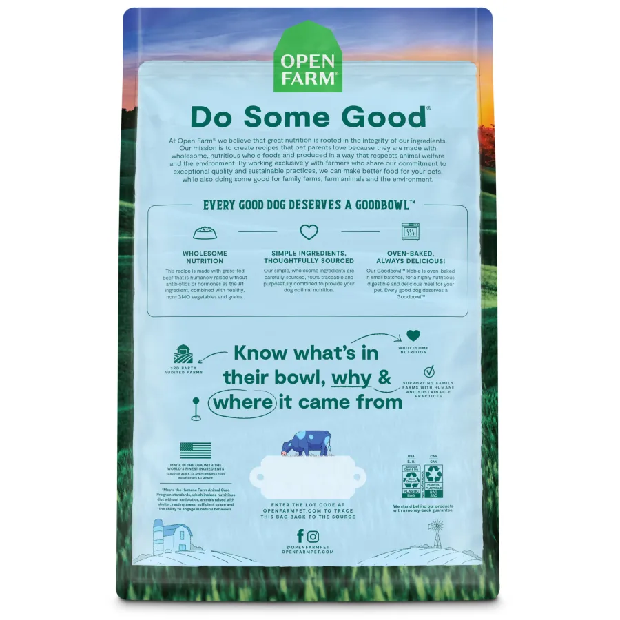 Online Open Farm Goodbowl Grass-Fed Beef & Brown Rice Dry Dog Food, 3.5-lb