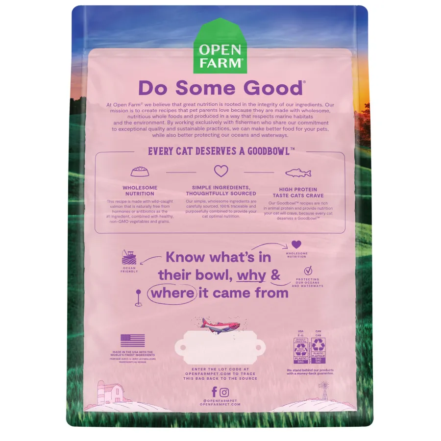 Cheap Open Farm Goodbowl Wild-Caught Salmon & Brown Rice Dry Cat Food, 3-lb