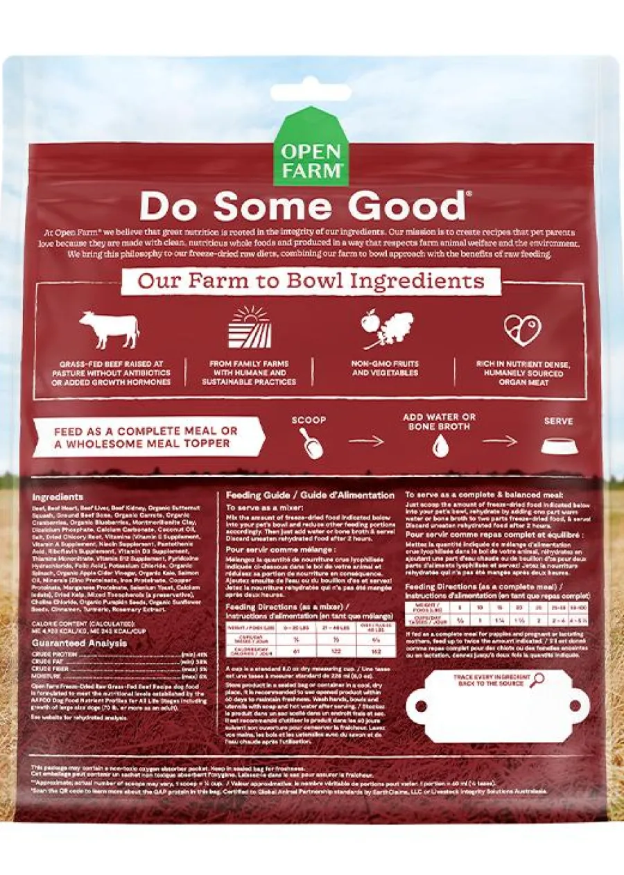 Flash Sale Open Farm Grass Fed Beef Recipe Freeze-Dried Raw Dog Food, 13.5-oz