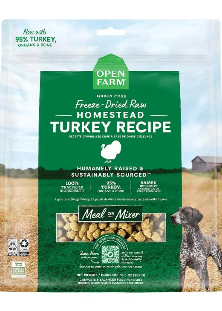 Best Open Farm Homestead Turkey Recipe Freeze-Dried Raw Dog Food, 13.5-oz