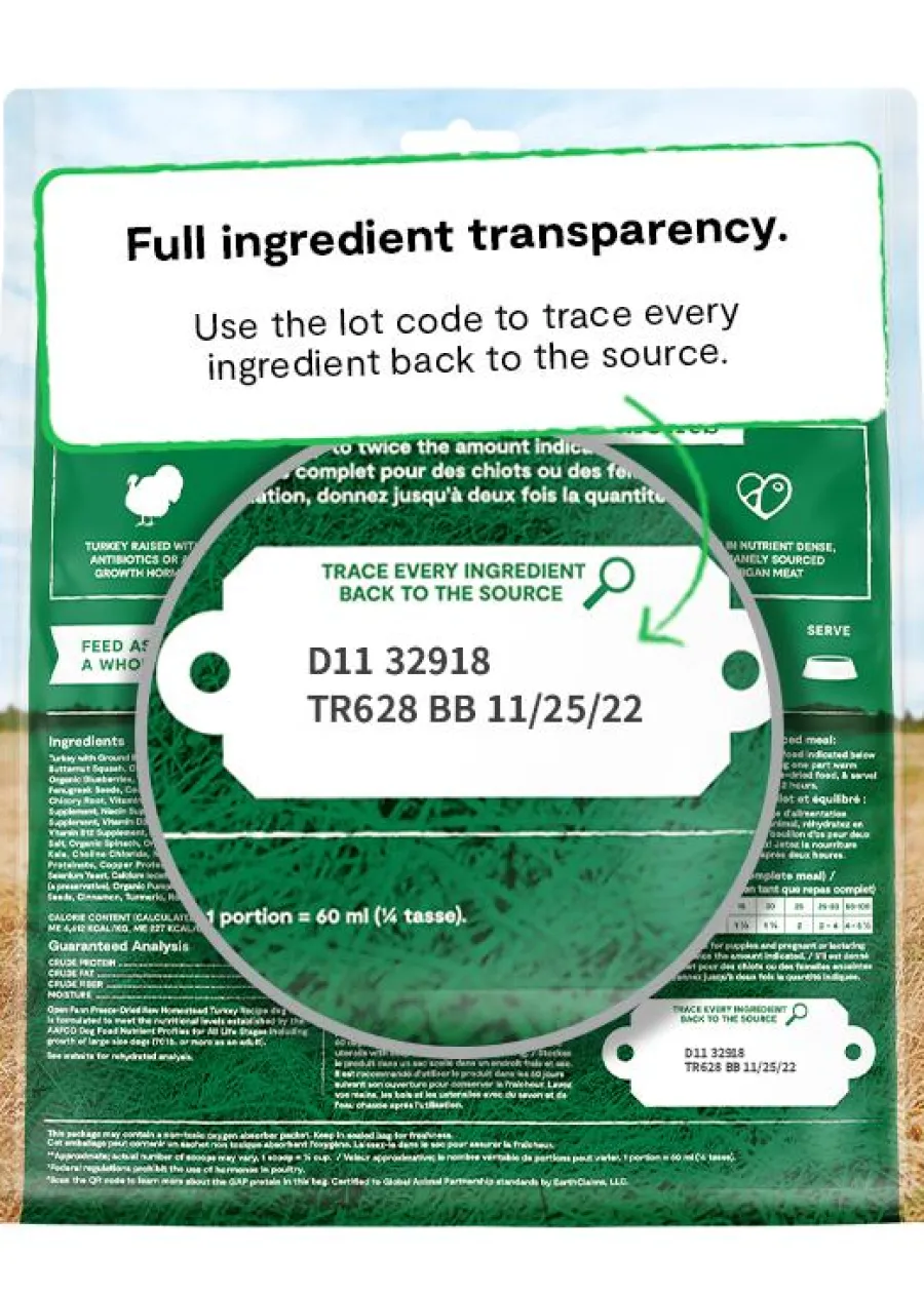 Best Open Farm Homestead Turkey Recipe Freeze-Dried Raw Dog Food, 13.5-oz
