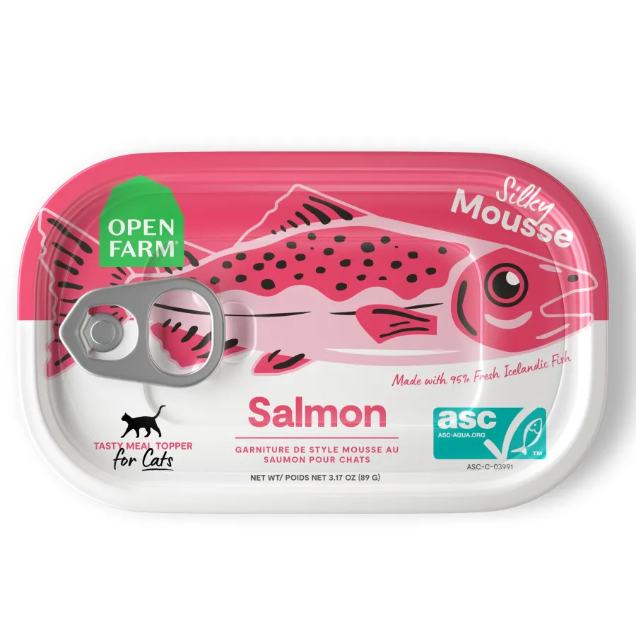 Hot Open Farm Salmon Wet Cat Food Topper, 3.17-oz