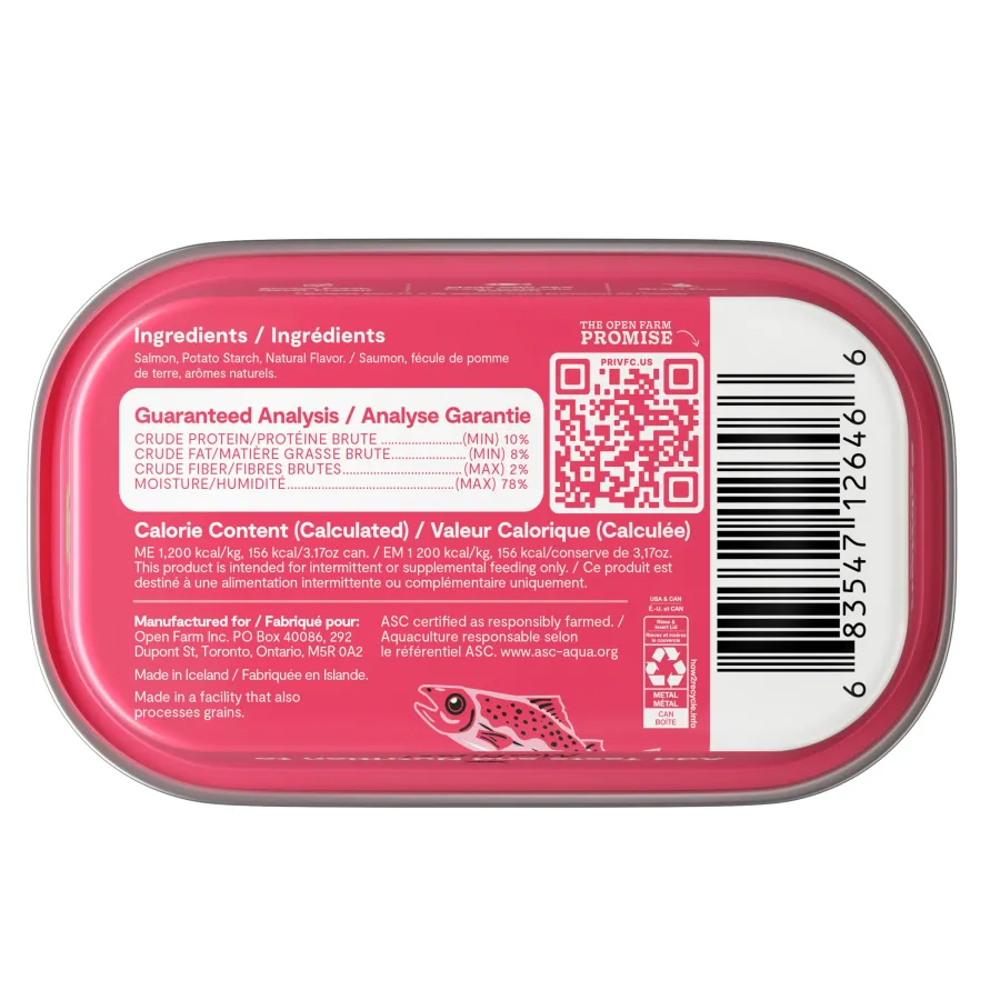 Hot Open Farm Salmon Wet Cat Food Topper, 3.17-oz