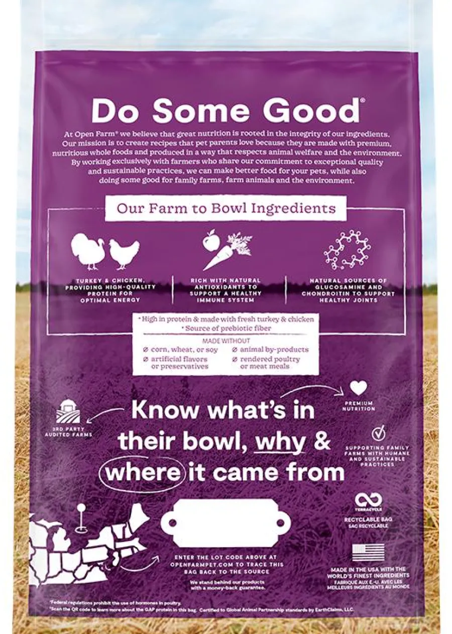 Flash Sale Open Farm Senior Turkey & Chicken Grain-Free Dry Dog Food, 22-lb