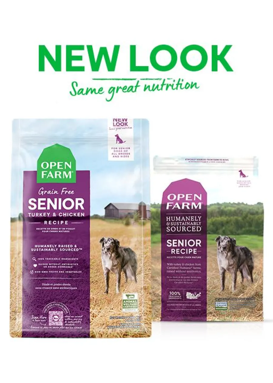 Flash Sale Open Farm Senior Turkey & Chicken Grain-Free Dry Dog Food, 22-lb