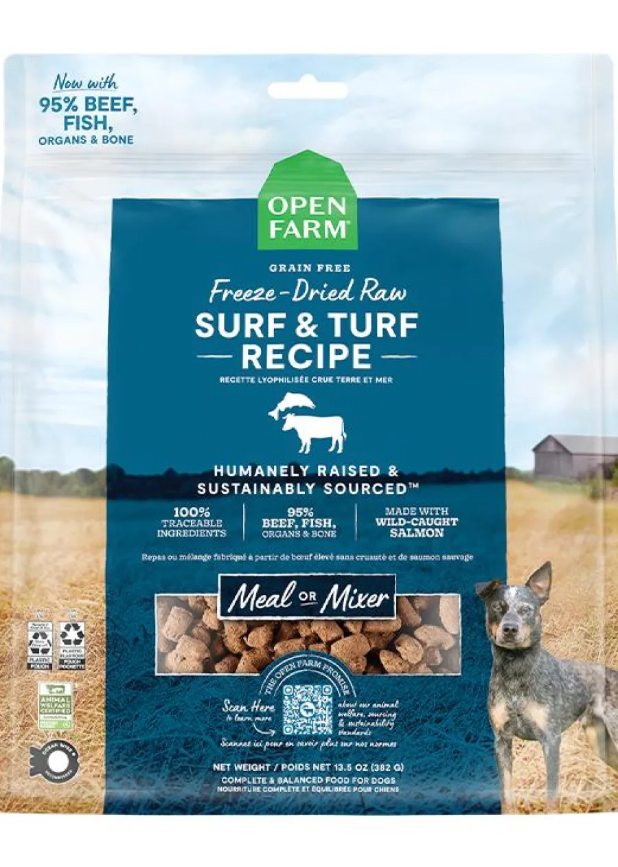 Fashion Open Farm Surf & Turf Recipe Freeze-Dried Raw Dog Food, 13.5-oz