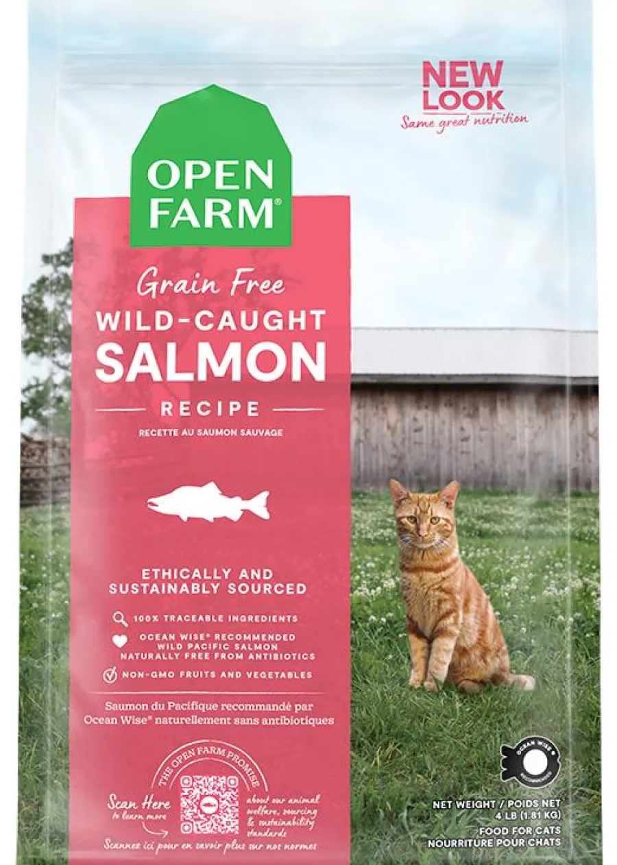 Clearance Open Farm Wild-Caught Salmon Recipe Grain-Free Dry Cat Food, 2-lb