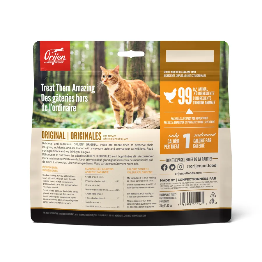 Outlet ORIJEN Original Grain-Free Freeze-Dried Cat Treats, 1.25-oz