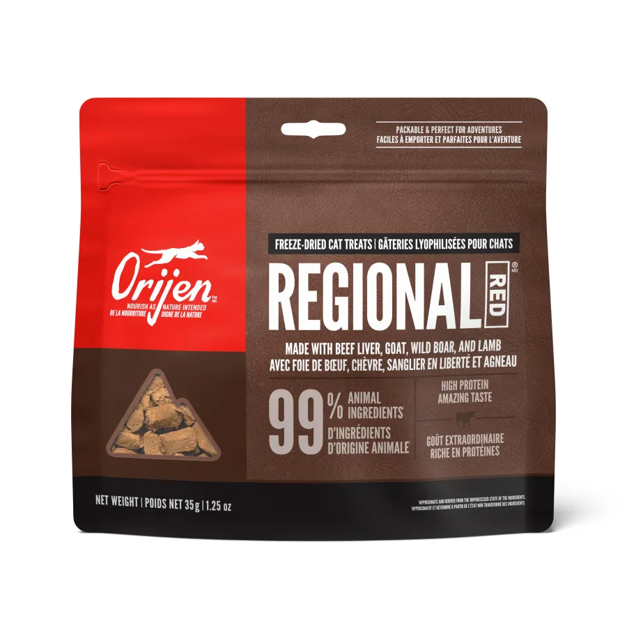 New ORIJEN Regional Red Grain-Free Freeze-Dried Cat Treats, 1.25-oz