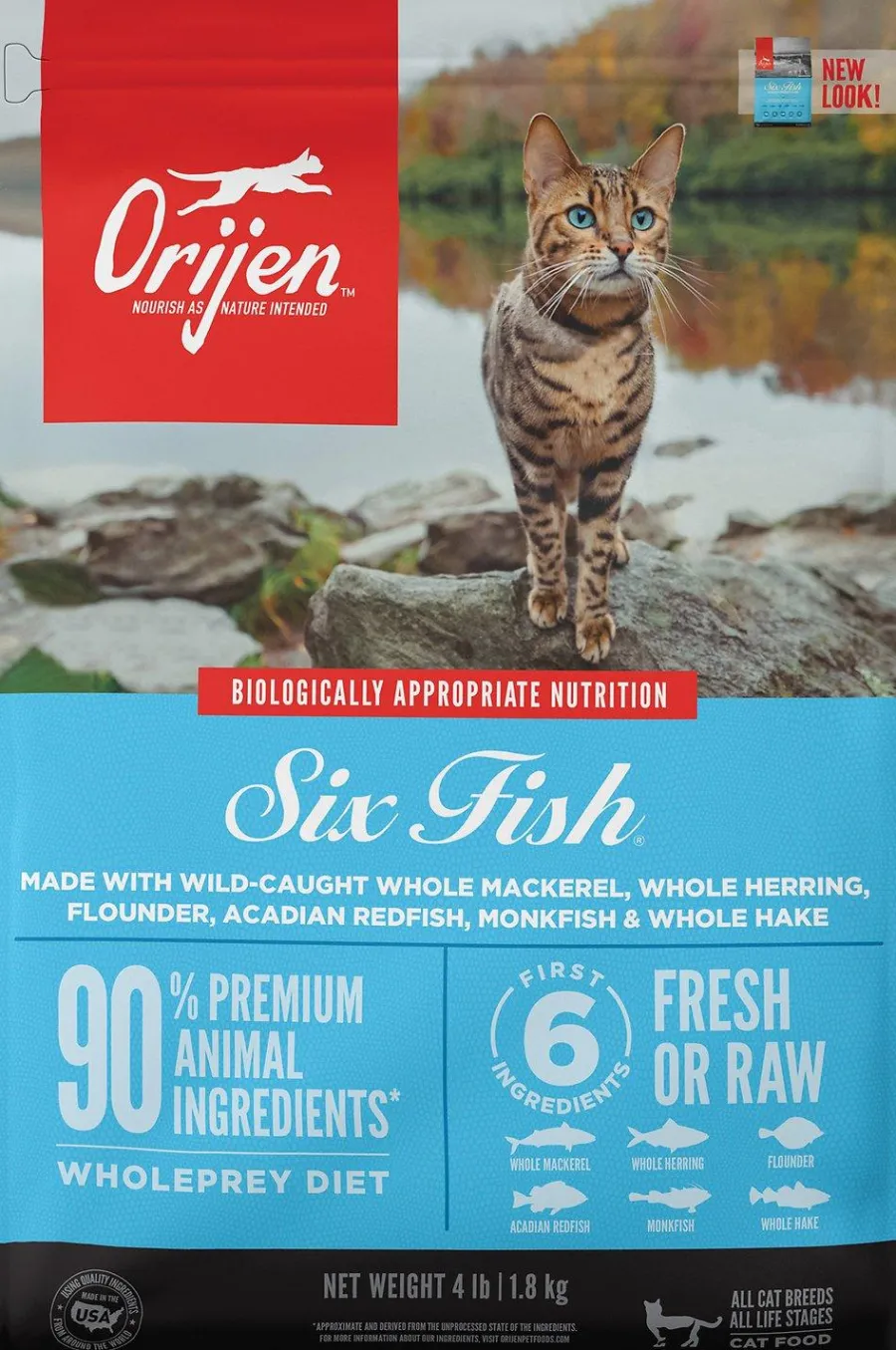 Discount ORIJEN Six Fish Grain-Free Dry Cat Food, 4-lb