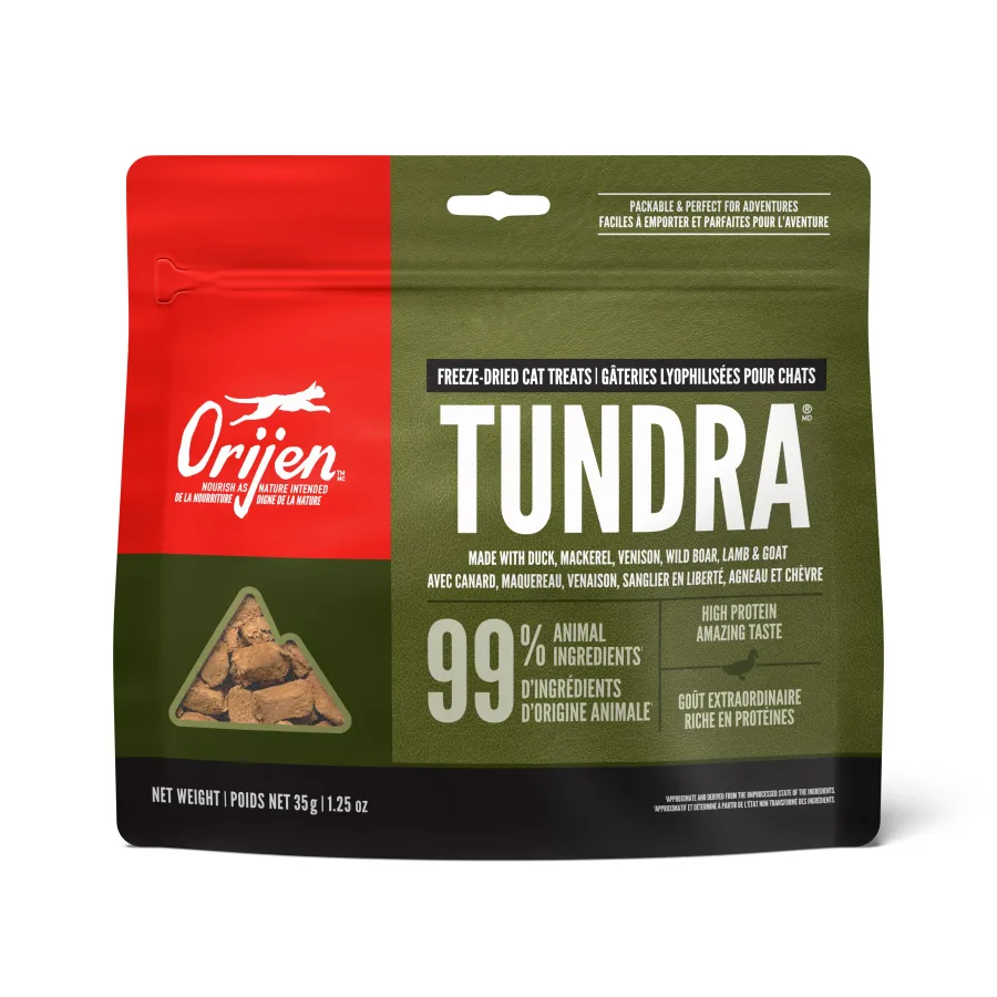 Shop ORIJEN Tundra Grain-Free Freeze-Dried Cat Treats, 1.25-oz