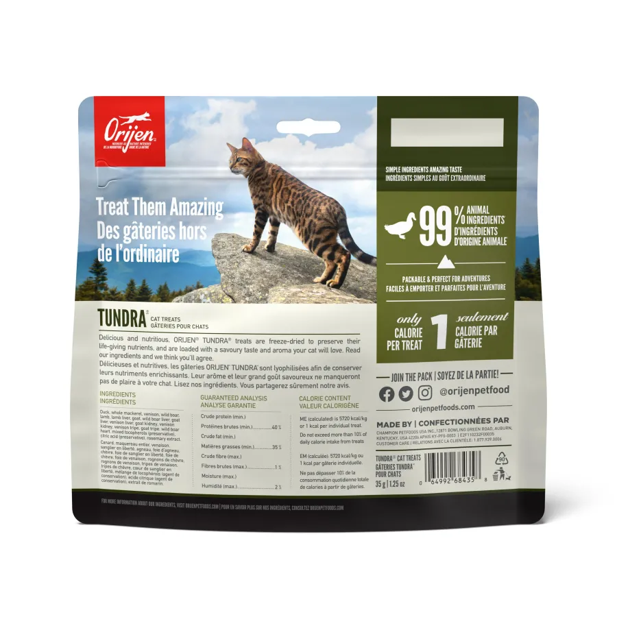 Shop ORIJEN Tundra Grain-Free Freeze-Dried Cat Treats, 1.25-oz