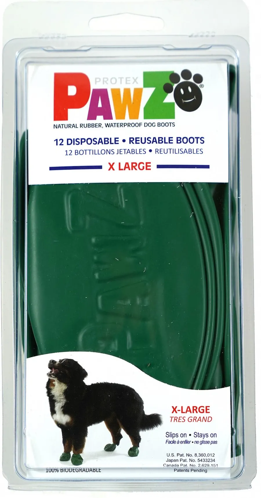 Cheap Pawz Waterproof Dog Boots, Green, X-Large