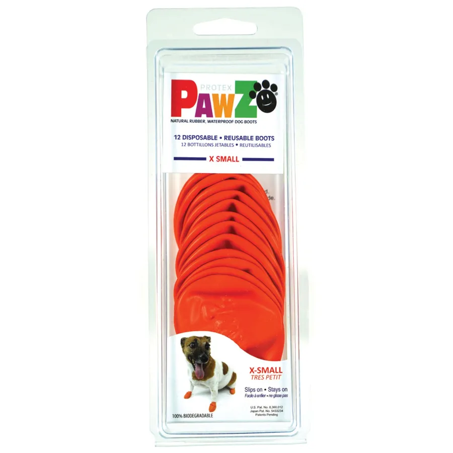 Outlet Pawz Waterproof Dog Boots, Orange, X-Small