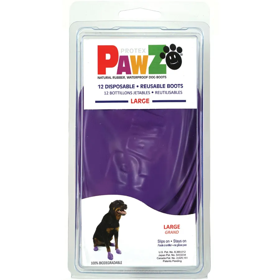 Cheap Pawz Waterproof Dog Boots, Purple, Large