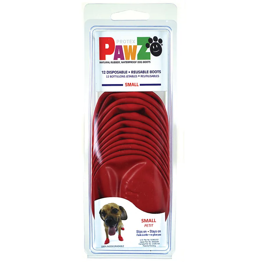 Cheap Pawz Waterproof Dog Boots, Red, Small