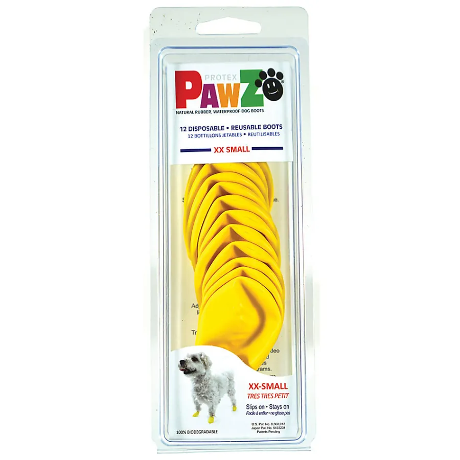 Discount Pawz Waterproof Dog Boots, Yellow, XX-Small