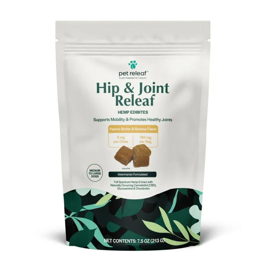 Cheap Pet Releaf Hip & Joint Releaf Edibites Peanut Butter & Banana Alternative Supplement for Medium to Large Dogs, 7.5-oz
